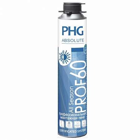 Профессиональная всесезонная монтажная пена PHG Absolute PROF 60 под пистолет 750 ml